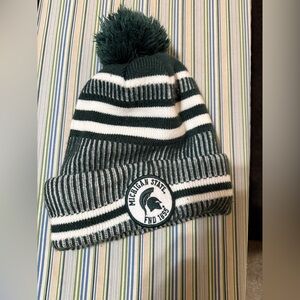 Women’s Michigan State University Green and White Knit Beanie